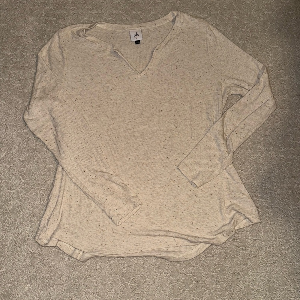 CAbi Women's Cream Long Sleeve Top